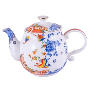 <b>Bone</b> <b>China</b> <b>Tea</b> <b>Set</b> - Blue and White Lotus Teapot with 2 Cups and Saucers - Product Image 5