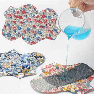 Light Breathable Woven Cotton Printed Sanitary Pads 18X18CM Custom Girl Use Menstrual Pads Washable Sanitary Napkins