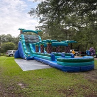 Toboggan aquatique gonflable géant de haute qualité à trois voies pour événements extérieurs commerciaux pour adultes