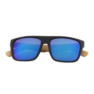 2024 à la mode grand Rectangle cadre lunettes de soleil logo personnalisé UV400 lentille lunettes de soleil bambou Temples carré nuances lunettes de soleil - Product Image 5