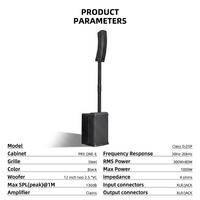 Altavoz de Columna PRX ONE-E de 12 Pulgadas, Subwoofer NEO de 300+80W para Sistema de PA, Uso en Exteriores