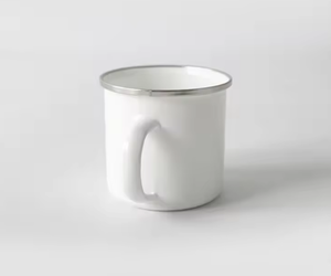 Silver Rim 11oz Sustainable Modern <b>Enamel</b> Mug with Custom Logo for Business Gifts - Product Image 4