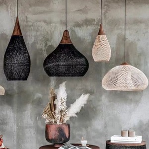 Nuovo Design 2024 paralume in Rattan regolabile <span class=keywords><strong>Vintage</strong></span> fattoria lampadario paralume per la decorazione della casa lampada di bambù per interni - Product Image 1