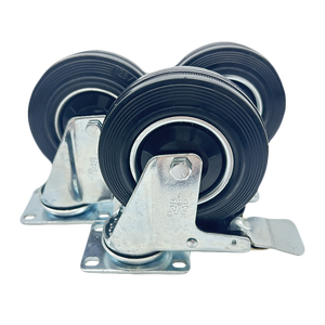 VIMA 5 Inch Rubber <b>Wheels</b> Ball Bearing 120kg Swivel Castor Industrial Trolley Cabinet Medium Duty Caster - Product Image 2