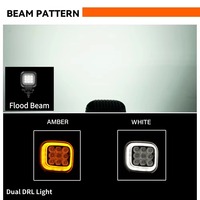 Luz Auxiliar LED Todoterreno de 4 Pulgadas, Haz de Luz Amplio, Ámbar, DRL, Emark, Patentado, IP68, Lámpara LED Todoterreno para Camioneta 4x4, ATV, UTV