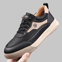 Chaussures décontractées en cuir pour hommes, prêtes à être expédiées, à lacets, couleur unie, deux couleurs disponibles, petites commandes acceptées, livraison rapide
