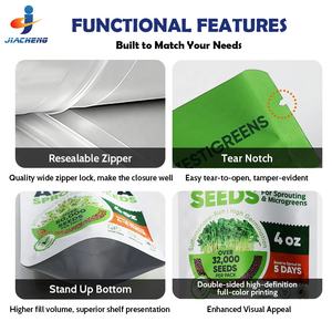 Sacchetto con Zip in Plastica Personalizzato per Imballaggio di Semi Agricoli, Alta Barriera, Impermeabile, in Alluminio - Product Image 5