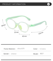 Monture de lunettes optiques colorées réglables pour enfants, flexibles, anti-rayonnement, avec étui à lunettes pour les enfants de 4 à 7 ans