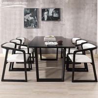 Table à manger rectangulaire mobile en bois de rose massif de style nordique et ensemble de meubles de salle à manger au design moderne