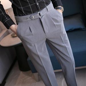 <span class=keywords><strong>Pantalon</strong></span> <span class=keywords><strong>de</strong></span> <span class=keywords><strong>Costume</strong></span> Homme Slim <span class=keywords><strong>Fit</strong></span> Élastique Style Business Décontracté Printemps-Été – Vente en Gros à Prix Bas - Product Image 5