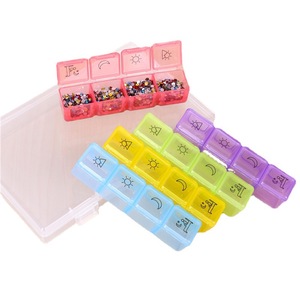 Weekly Pill Box 28 Compartments Plastic Portable With Sun Moon Design For Health Supplements Storage Case - Product Image 5