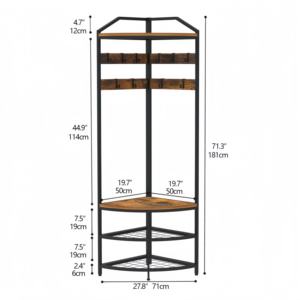 <span class=keywords><strong>Prix</strong></span> de gros Porte-chaussures moderne polyvalent en métal et panneau MDF avec banc à chaussures et crochets pour les vêtements d'entrée à la maison - Product Image 1