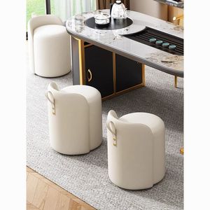 Modern Minimalist Dressing <b>Stool</b> <b>With</b> Handle Gray Orange White Color For Bedroom Living Room Shoe Changing Footstool Tea <b>Table</b> - Product Image 3