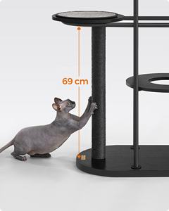 Arbre à chat multi-niveaux <span class=keywords><strong>Feandrea</strong></span>, meuble tour pour chat, griffoir de luxe pour chat, arbre à chat moderne avec boule suspendue en coton-linen - Product Image 6
