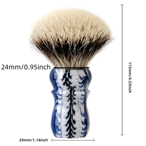 Brocha de Afeitar Profesional ZY SilverTip con Pelo de Texugo, Mango de Resina, Cerdas Suaves y Lisas, Ideal para Espuma Abundante de Alta Densidad, Cuidado y Aseo - Product Image 2