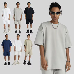 יצרן ביגוד מותאם אישית 310 gsm כבד משקל 100% כותנה חולצות t גודל טיפה הכתף t חולצה לגברים - Product Image 1