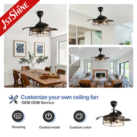 Ventilateur de plafond 1stshine 42 pouces avec télécommande, lames rétractables, haute performance, qualité supérieure, avec lumière, vente en gros