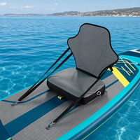 Coussin de dossier en tissu imperméable avec compartiment de rangement, boucle métallique, sangles réglables pour siège de SUP, canoë, planche à pagaie, kayak