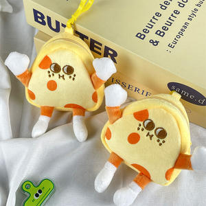 Sac de rangement portable pour articles divers, motif dessin animé 'Cheese Little People', en fourrure, mini sac de rangement pour aliments 'Zero-Purse Cheese' - Product Image 2