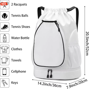 Mochila de Bádminton con Logotipo Personalizado, Bolsa de Tenis, Bolsa de Lucha Libre con Compartimento para Zapatos, Bolsa Deportiva Impermeable para Palas de Pickleball y Raquetas - Product Image 2