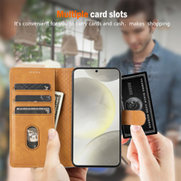 Étui portefeuille en cuir pour Samsung Galaxy S25 S24 S23 Ultra S22 S21 FE S20 S10 Plus Note20, avec porte-cartes et rabat