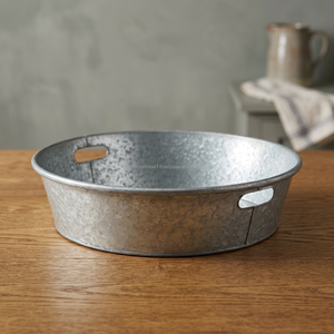 Bandeja Redonda de Hierro Galvanizado Moderna KS International, Modelo Ecológico KSI 1134, Hecha en Uttar Pradesh - Product Image 3
