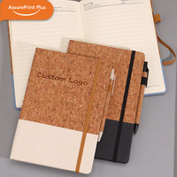 Carnet A5 en cuir et liège PU, couleurs mélangées, reliure cousue, papier intérieur épais, cadeau d'entreprise pour bureau