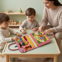 Livre d'activités Montessori personnalisable en feutre, livre silencieux, livre sensoriel pour bébé, apprentissage sensoriel, livres à autocollants magiques réutilisables, jouet pour enfants