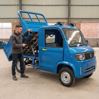 Mini-fourgonnette électrique 2 portes 2 places pour adultes, camionnette de chantier à 4 roues avec batterie au lithium, camion benne électrique