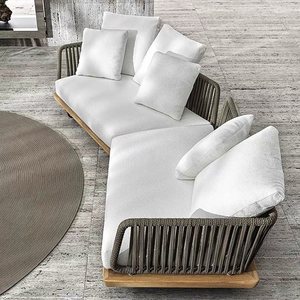 Muebles de exterior modernos, juegos de jardín, cómodo sofá de jardín de madera para una cena relajante, entretenimiento en su patio trasero - Product Image 6