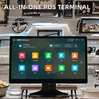 Système de point de vente (POS) pour restaurant Android tout-en-un avec écran de 15,6 pouces, imprimante intégrée de 58 mm et haut-parleur de terminal