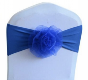 Ceintures de chaise de mariage en spandex à nœud floral de luxe - Product Image 4