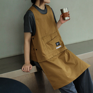 Customizable Logo Work Apron Reversible Detachable Unisex Canvas Apron For Coffee Shops Restaurants Barbershops Nail Salons - Product Image 2