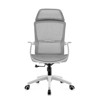 Vente en gros de Chine dossier haut réglable en hauteur fixe large appui-tête pivotant ordinateur chaise de travail de bureau ergonomique en maille