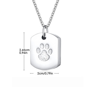 Kalung Dog Tag Sekrup yang Dapat Dibuka, Ukiran Laser Nama dan Tanggal Kustom, Tempat Abu Hewan Peliharaan, Cetakan Jejak Kaki, Kalung Kenangan - Product Image 4