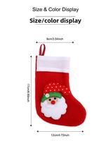 Mini chaussettes de Noël rouges avec appliques Père Noël, renne et bonhomme de neige, décorations suspendues pour sapin de Noël, chaussettes cadeaux
