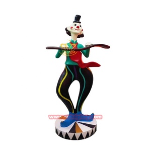 Jardín al aire libre Parque infantil Calle Escultura Adornos Personaje de dibujos animados <span class=keywords><strong>Payaso</strong></span> Estatua en resina de fibra de vidrio para decoraciones al aire libre - Product Image 3