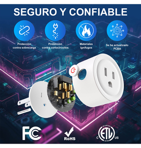 Enchufe Inteligente WiFi US 10A/16A, Control por Aplicación <span class=keywords><strong>y</strong></span> Voz con <span class=keywords><strong>Alexa</strong></span> <span class=keywords><strong>y</strong></span> <span class=keywords><strong>Google</strong></span> <span class=keywords><strong>Assistant</strong></span>, Función de Temporizador <span class=keywords><strong>y</strong></span> Medidor de Energía - Product Image 5
