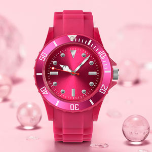 Montre à quartz de luxe à la mode, bracelet étanche 3atm, bijoux décontractés pour femmes, montre-bracelet rose <span class=keywords><strong>fraise</strong></span> ours avec coffrets cadeaux - Product Image 1