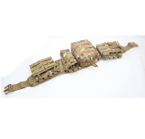 DFU122 Nouvelle Conception 2023 Ceinture Tactique MOLLE avec 4 Pochettes Accessoires Camouflage Woodland Matière Supérieure en Daim Noir Fabriqué en Chine - Product Image 2