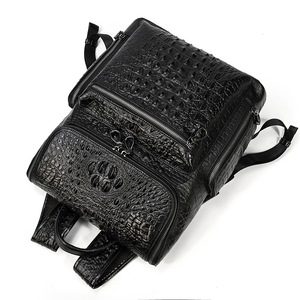 Mochila <span class=keywords><strong>de</strong></span> cuero <span class=keywords><strong>de</strong></span> <span class=keywords><strong>cocodrilo</strong></span> <span class=keywords><strong>de</strong></span> tendencia Vintage moda hombres y mujeres viaje senderismo mochila bolsa <span class=keywords><strong>de</strong></span> ordenador portátil - Product Image 6