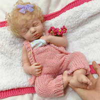 Poupée Reborn personnalisée avec cheveux implantés à la main, corps entier en silicone, peinte, collectionnable, 20 pouces, LOULOU, bouche ouverte, sucette utilisable