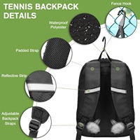 Sac à dos pour raquette de tennis léger de grande capacité avec poche isolée pour femme homme
