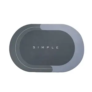 Oval Washable Non Slip Bath Mat For Tub Anti Slip Diatomite Water Absorption Rubber Floor Mat Bathroom Rug Mat