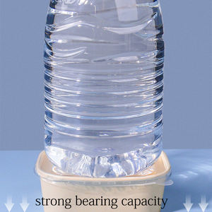 Cuenco rectangular de papel artesanal de grado alimenticio Minlo con tapa de PET transparente Diseño cuadrado para fideos y galletas - Product Image 4