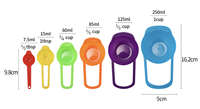Ensemble de cuillères doseuses réglables en plastique PP de qualité alimentaire, écologiques et colorées, pour la pâtisserie, le café et le thé – Lavage à la main uniquement