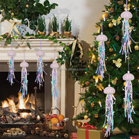 4 décorations de méduses artisanales en forme d'oursin naturel pour cadeau d'anniversaire, thème marin, Noël, plage, sirène