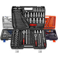 Kit d'outils professionnel 72T 216 pièces en acier au chrome-vanadium, à commande manuelle, avec clés à douilles, pour réparation automobile, mallette robuste, Craftsman