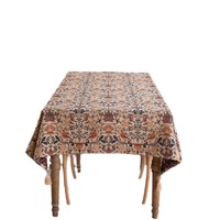 Nappe de table personnalisable anti-poussière en jacquard teint en fil polyester-coton, style vintage américain, motifs floraux Magpie, pour usage domestique
