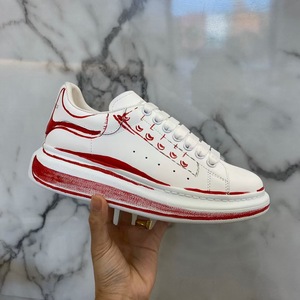 Zapatillas Blancas Clásicas de Plataforma de Alta Calidad, Hechas de Cuero Genuino, Diseño de Malla sin Cordones, Adecuadas para Zapatos Casuales de Hombre - Product Image 2